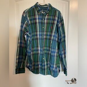 Polo Ralph Lauren classic fit green plaid button up size large